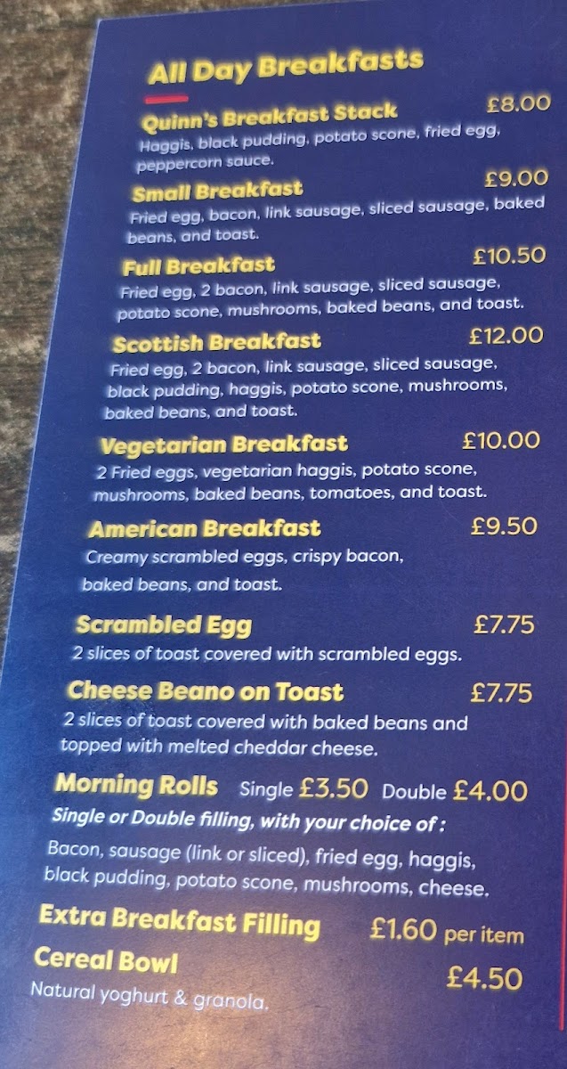 Menu Quinn’S Cafe-7